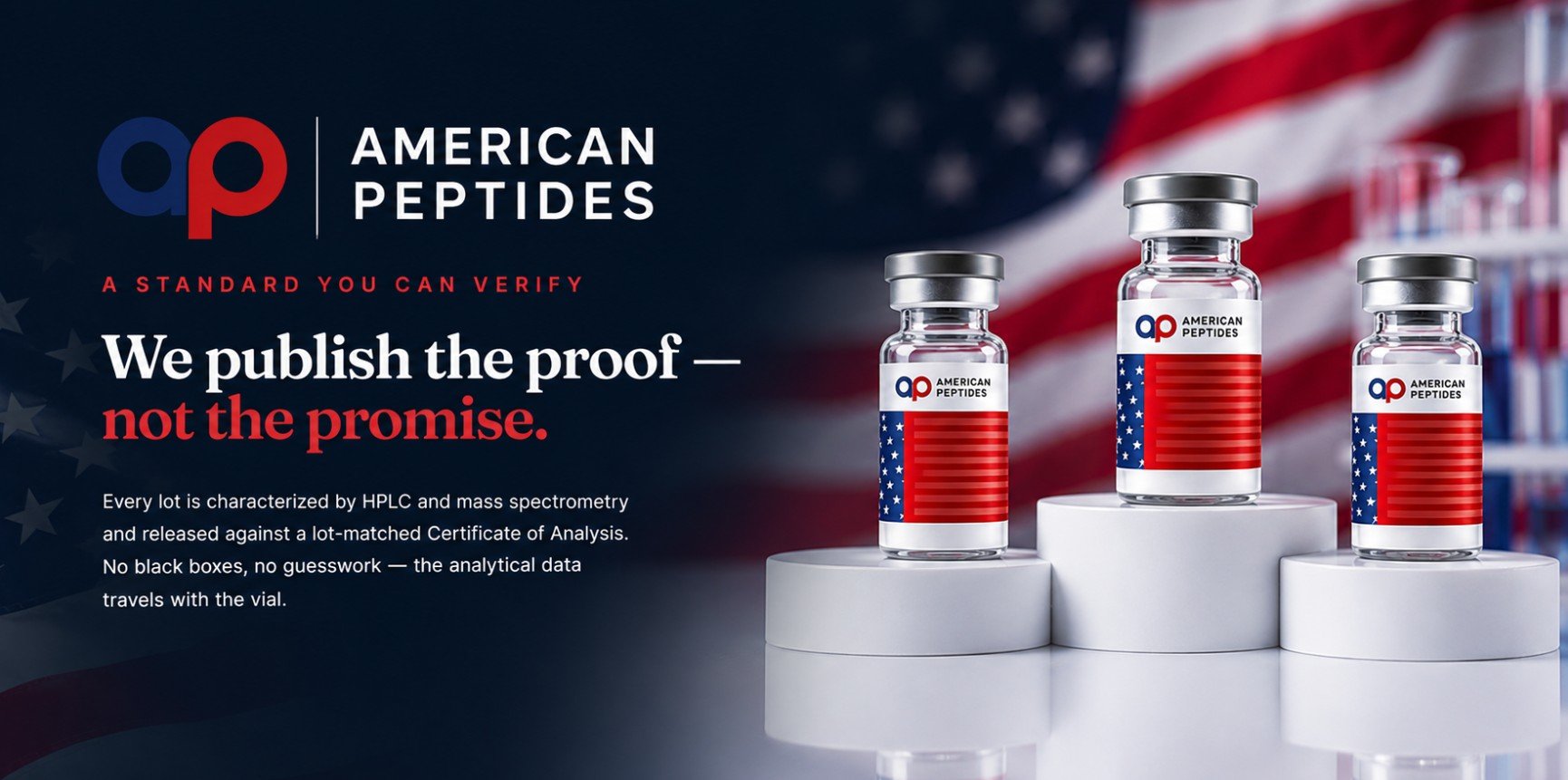 American Peptides vials with lot-matched testing